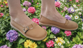 LADIES TAN PUMPS WITH BUCKLE SIZE 3