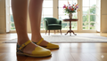 LADIES SCULLOP YELLOW WITH FLOWER SHOES