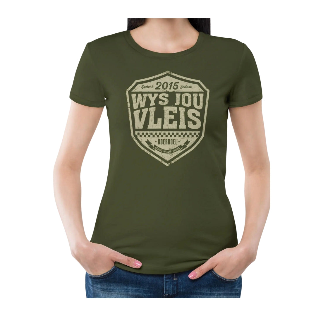 LADIES PREMIUM COTTON T-SHIRT PRINTED GREEN "WYS" L