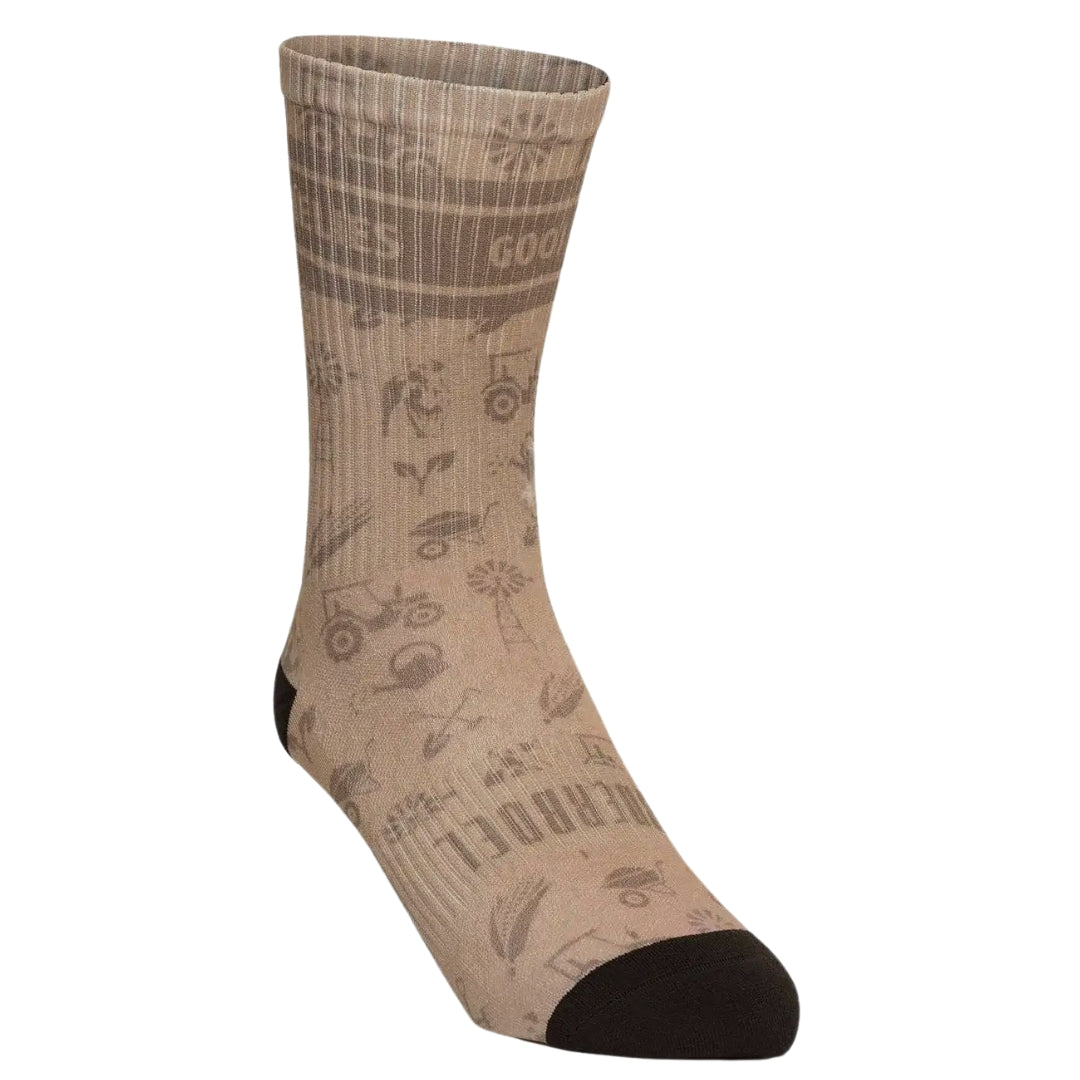 LADIES RIBBED SOCK LONG PUTTY