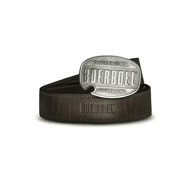 BOERBOEL MENS BLACK LEATHER BELT  38