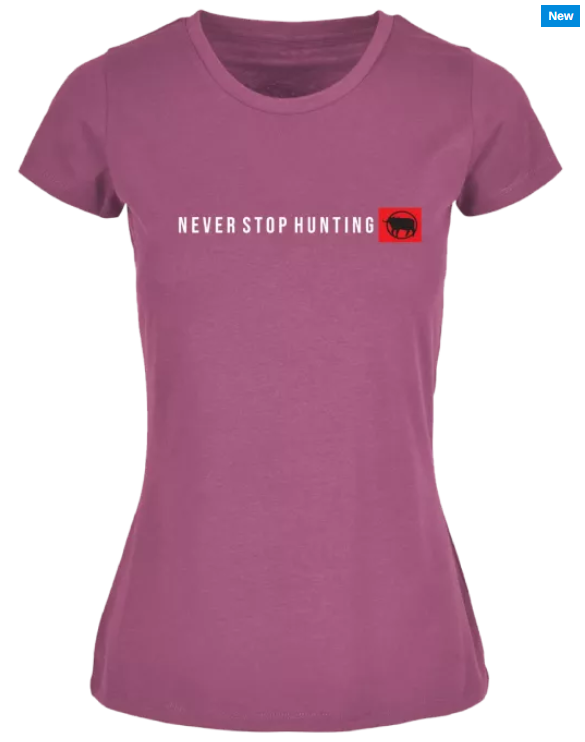 SNIPER LADIES NEVER STOP T-SHIRT ROSE PINK M