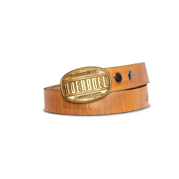 BOERBOEL LADIES TAN LEATHER  BELT(BRASS BUCKLE ANTIQUE) 32