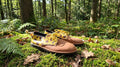 LADIES TAN AND SUNFLOWER VELLIES - SIZE 5