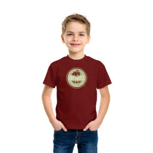 KIDS PREMIUM COTTON T-SHIRT PRINTED MAROON 7-8