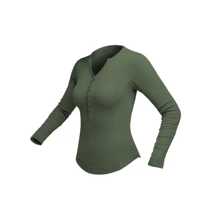 LADIES L/S WAYFARE TOP OLIVE 3XL