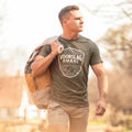 MENS PREMIUM COTTON T-SHIRT PRINTED GREEN "VOORSLAG" S