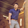 MENS KALAHARI S\S SHIRT NAVY