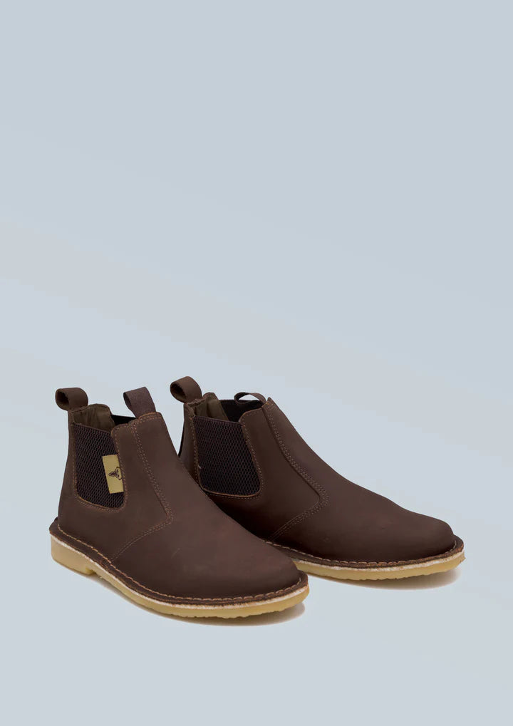 LADIES WILDEBEES BUFFALO SLIP ON VELLIES - SIZE 8 BROWN(H13014)
