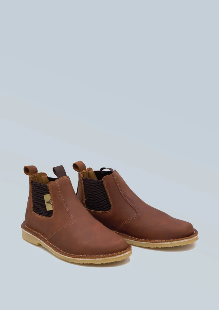 LADIES WILDEBEES BUFFALO SLIP ON VELLIES - SIZE 5 TAN (H13206)