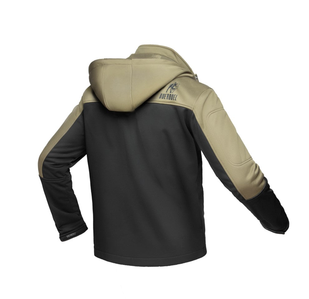 MEN'S SOFT SHELL JACKET BLACK & OLIVE