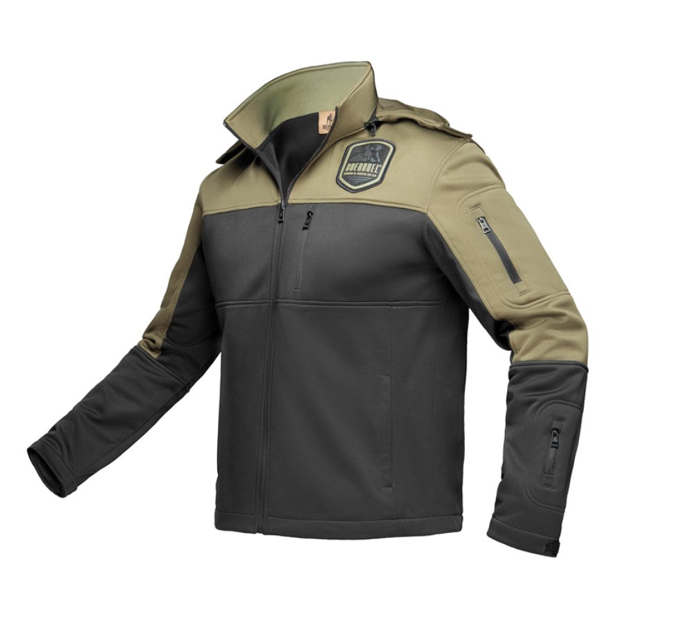 MEN'S SOFT SHELL JACKET BLACK & OLIVE