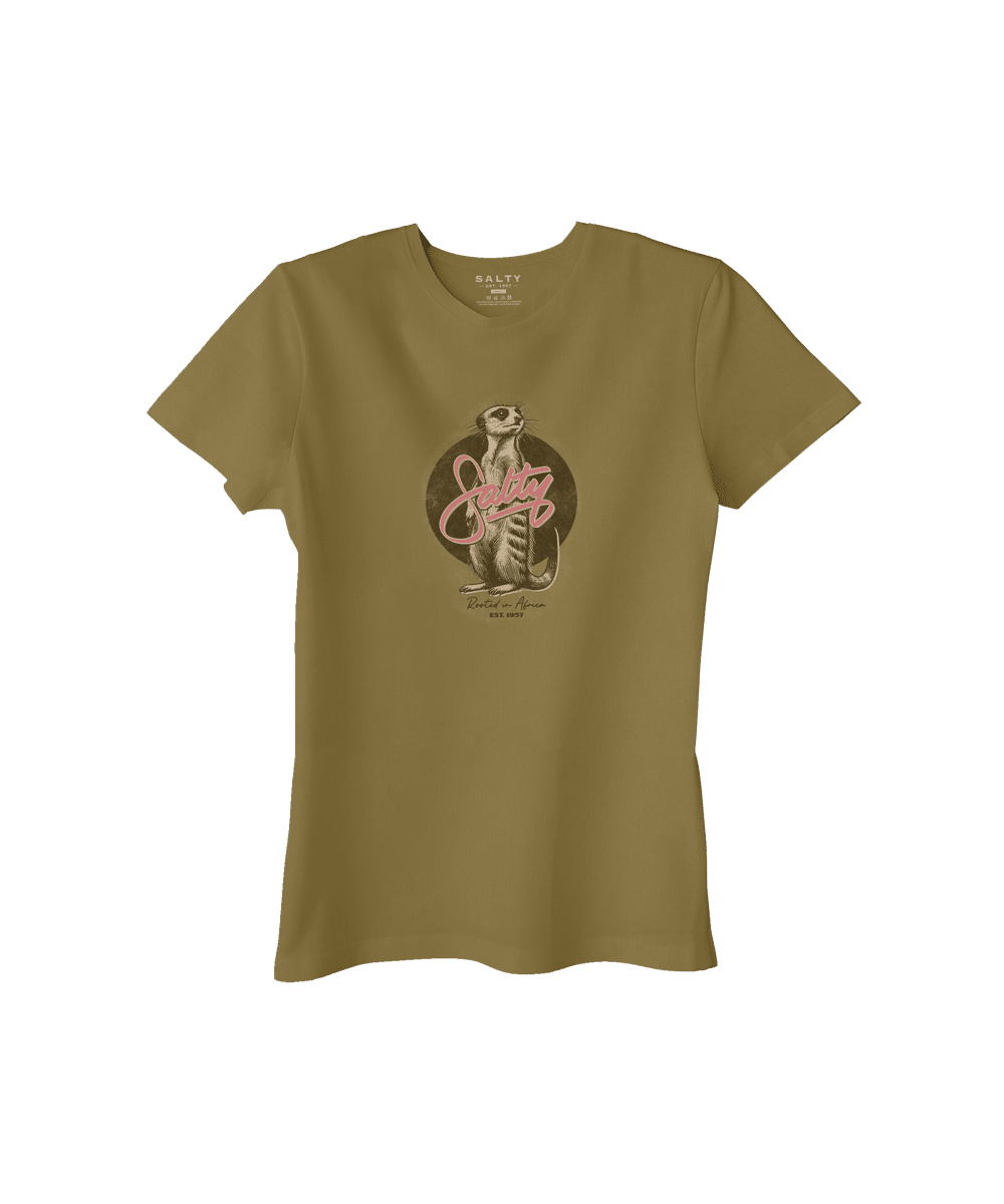 SALTY T SHIRT MEERKAT DARK KHAKI