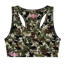 LADIES ACTIVE CROP TOP PIXELATED L