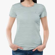 LADIES GREEN MELANGE STRIPES L (H60)