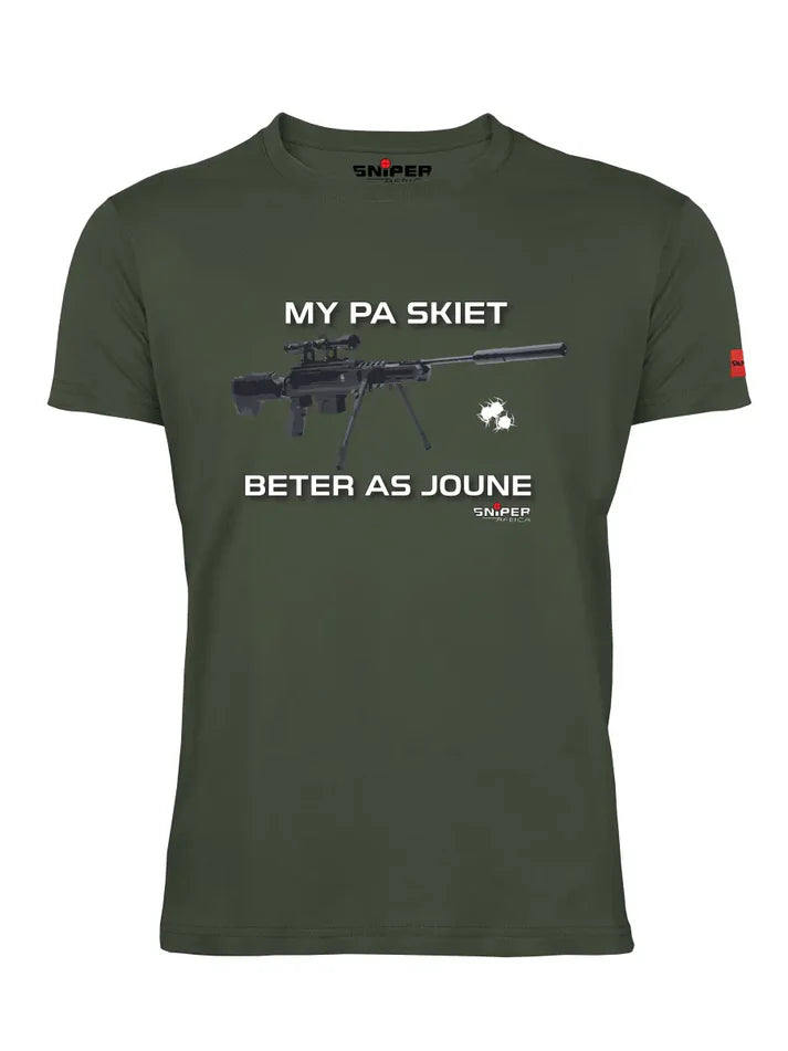 OLIVE MENS MY PA SKIET BETER T SHIRT 3XL (1682)