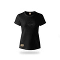 LADIES T SHIRT FLOCK PRINT BLACK-XL