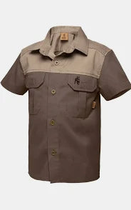 KIDS S/S KALAHARI BARK & PUTTY SHIRT 7/8